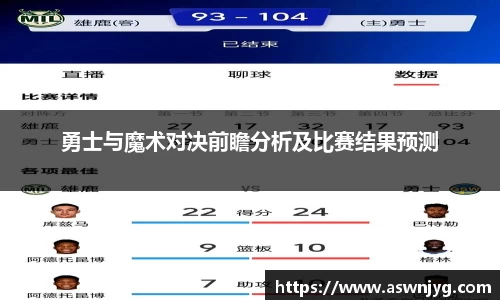 勇士与魔术对决前瞻分析及比赛结果预测